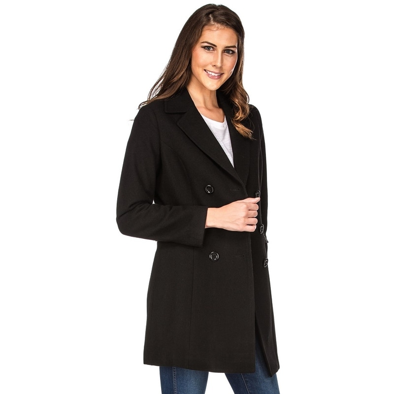 BEAUTYVAN Womens Batwing-Sleeve Hooded Wool Coat Plus Size Baggy Lapel Button Peacoat Trench Jacket Overcoat Outwear
